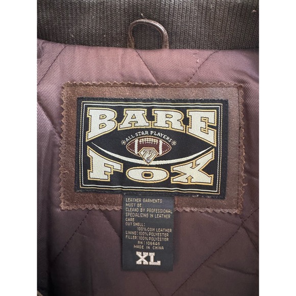 Vintage Leather Super Bowl All Stars Jacket XL NY skyline Fox Football Bare Fox - Picture 11 of 12